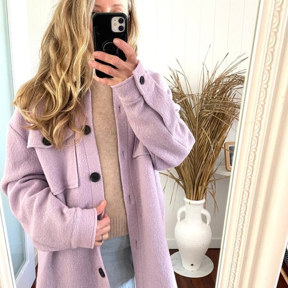 Decjuba Large 12 14 Jacket Mauve RRP $169 Mia Shacket Winter - Picture 3 of 15